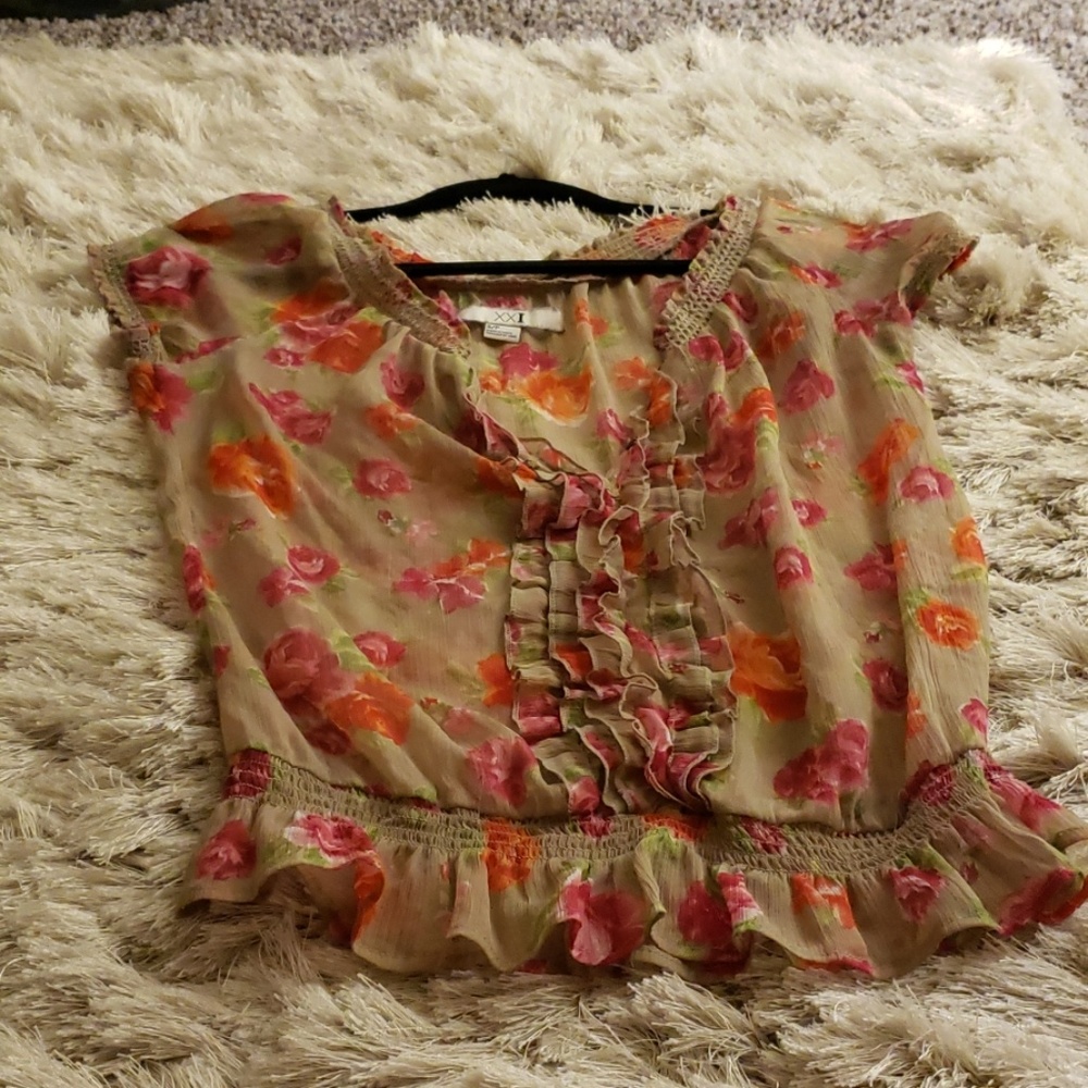 Sheer flowered blouse